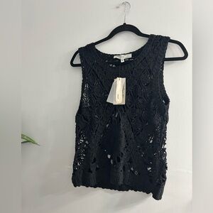 NWT guess black crochet top tank top